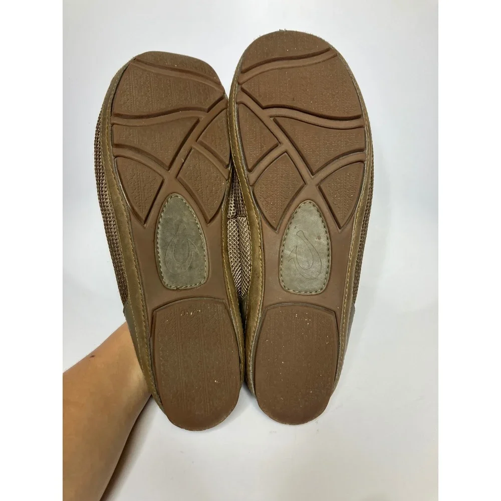 Olukai Mano Mesh Boat Shoes Mens 11 Brown‎ Good Breathable Slip On Loafers